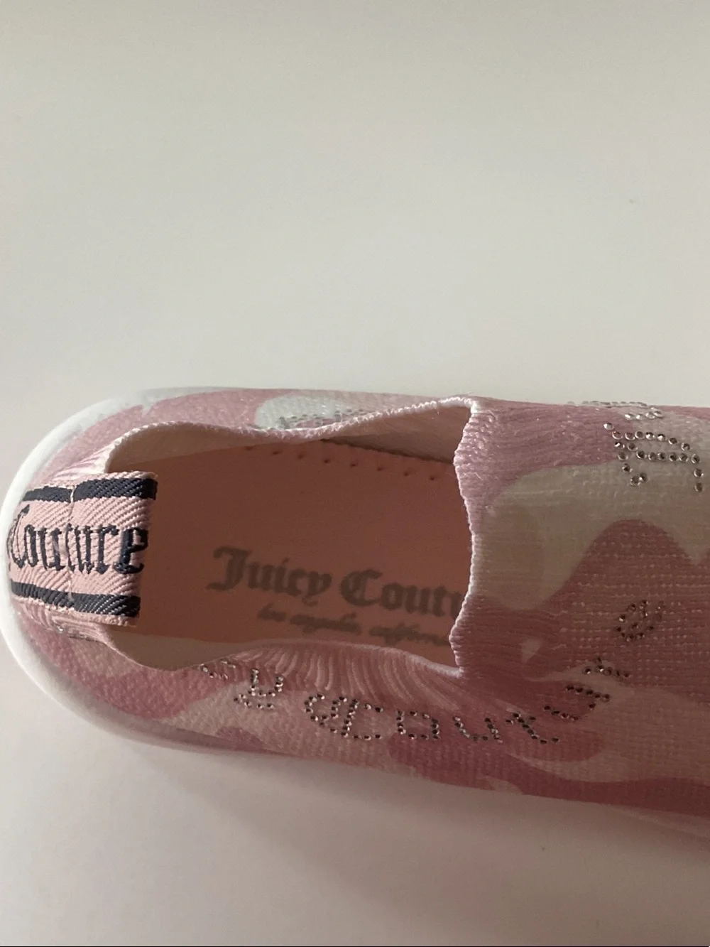 Juicy Couture Pink & White Camouflage Slip-On Sneakers